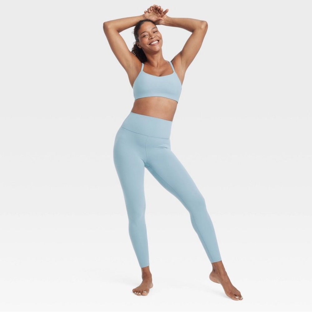 All in Motion by target Women's Ultra High-Rise Rib Leggings in Light Blue Sz M